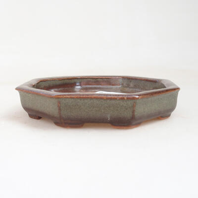 Ceramic bonsai bowl 11 x 11 x 2 cm, color brown - 1