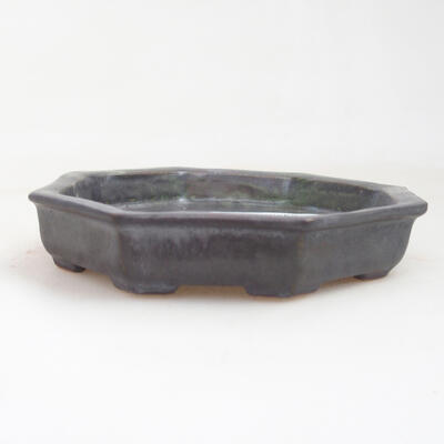Ceramic bonsai bowl 11 x 11 x 2 cm, metallic color - 1