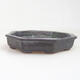 Ceramic bonsai bowl 11 x 11 x 2 cm, metallic color - 1/3