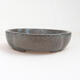 Ceramic bonsai bowl 10.5 x 10.5 x 2.5 cm, color gray - 1/3