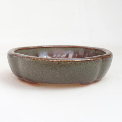 Ceramic bonsai bowl 10.5 x 10.5 x 2.5 cm, color brown - 1