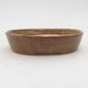 Ceramic bonsai bowl 17 x 14 x 4 cm, color brown-green - 1/3
