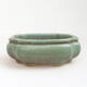 Ceramic bonsai bowl 10.5 x 10.5 x 4 cm, color green-brown - 1/3