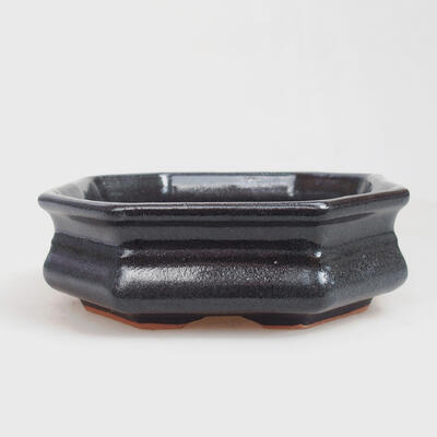 Ceramic bonsai bowl 13.5 x 13.5 x 4.5 cm, color gray - 1