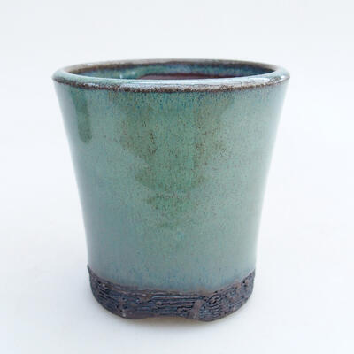 Ceramic bonsai bowl 7 x 7 x 7.5 cm, color green - 1
