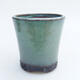 Ceramic bonsai bowl 7 x 7 x 7.5 cm, color green - 1/3