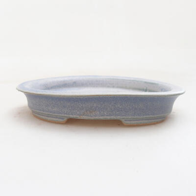 Ceramic bonsai bowl 12.5 x 10.5 x 2 cm, color blue - 1