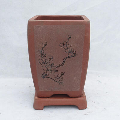 Bonsai bowl 17 x 17 x 26 cm, gray color - 1