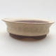 Ceramic bonsai bowl 9 x 9 x 3 cm, beige color - 1/4