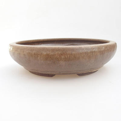 Ceramic bonsai bowl - 15,5 x 15,5 x 5 cm, brown color - 1