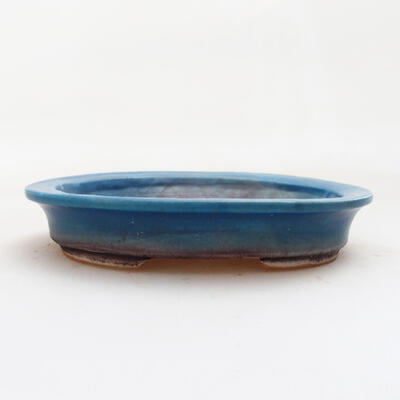 Ceramic bonsai bowl 12.5 x 10.5 x 2 cm, color blue - 1