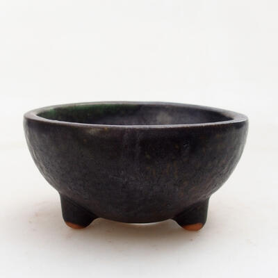 Ceramic bonsai bowl 9.5 x 9.5 x 5 cm, metallic color - 1
