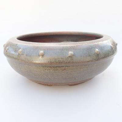 Ceramic bonsai bowl 17 x 17 x 7 cm, color green - 1