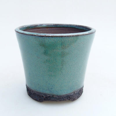 Ceramic bonsai bowl 8 x 8 x 7.5 cm, color green - 1