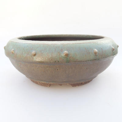 Ceramic bonsai bowl 17 x 17 x 7 cm, color green - 1