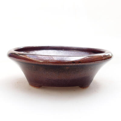 Ceramic bonsai bowl 13 x 13 x 4 cm, color brownish black - 1