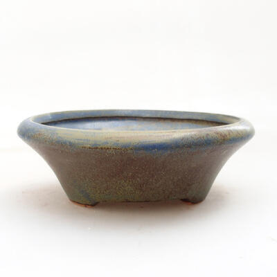 Ceramic bonsai bowl 13 x 13 x 4 cm, color brown-blue - 1