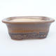 Ceramic bonsai bowl 12.5 x 9 x 5 cm, brown color - 1/3
