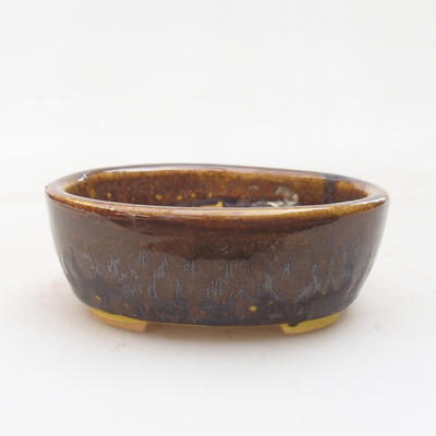 Ceramic bonsai bowl 9.5 x 8 x 3.5 cm, color brown - 1