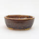 Ceramic bonsai bowl 9.5 x 8 x 3.5 cm, color brown - 1/3