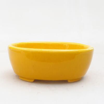 Ceramic bonsai bowl 9.5 x 8 x 3.5 cm, color yellow - 1