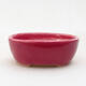 Ceramic bonsai bowl 9.5 x 8 x 3.5 cm, color pink - 1/3