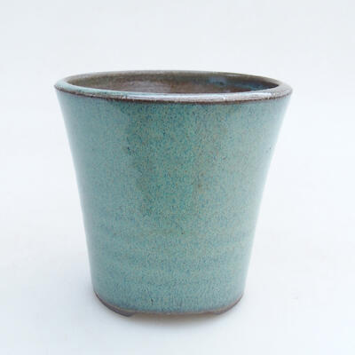 Ceramic bonsai bowl 8 x 8 x 8 cm, color green - 1