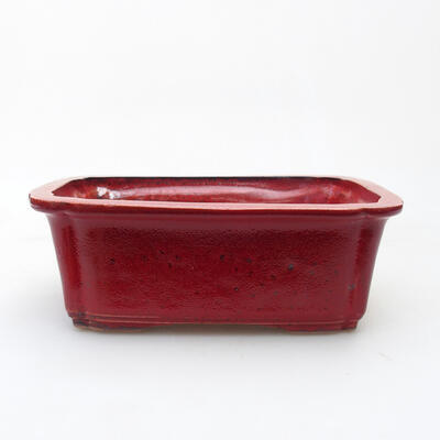 Ceramic bonsai bowl 17 x 12.5 x 6 cm, color red - 1