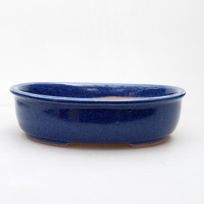Ceramic bonsai bowl 18.5 x 14.5 x 5 cm, color blue - 1