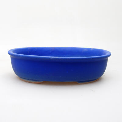 Ceramic bonsai bowl 18.5 x 14.5 x 5 cm, color blue - 1