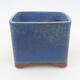 Ceramic bonsai bowl 10 x 10 x 8 cm, color blue - 1/3