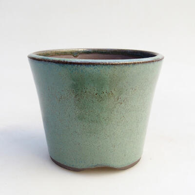Ceramic bonsai bowl 8 x 8 x 6.5 cm, color green - 1