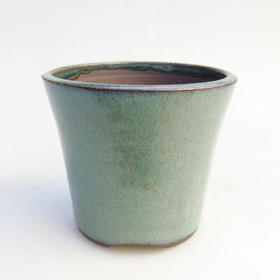 Ceramic bonsai bowl 7.5 x 7.5 x 7 cm, color green - 1