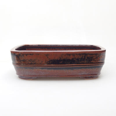 Ceramic bonsai bowl 24.5 x 19 x 7.5 cm, color brownish black - 1
