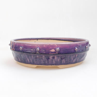 Ceramic bonsai bowl 20.5 x 20.5 x 6 cm, color purple - 1