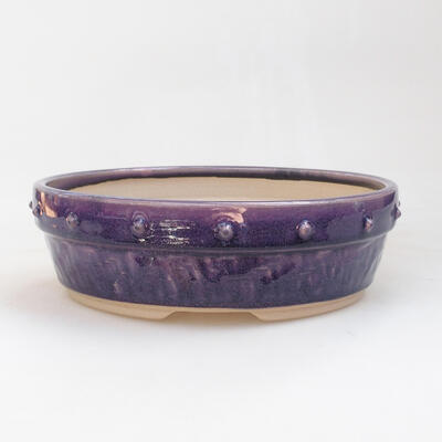 Ceramic bonsai bowl 22 x 22 x 6.5 cm, color purple - 1