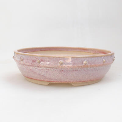 Ceramic bonsai bowl 23.5 x 23.5 x 6.5 cm, color pink - 1