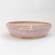 Ceramic bonsai bowl 23.5 x 23.5 x 6.5 cm, color pink - 1/3