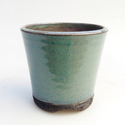 Ceramic bonsai bowl 8 x 8 x 7.5 cm, color green - 1