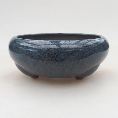 Ceramic bonsai bowl 13.5 x 13.5 x 6 cm, color blue - 1