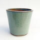 Ceramic bonsai bowl 8 x 8 x 7.5 cm, color green - 1/3