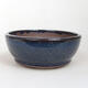 Ceramic bonsai bowl 10.5 x 10.5 x 4 cm, color blue - 1/3