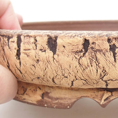 Ceramic bonsai bowl 20 x 20 x 4,5 cm, gray color - 1