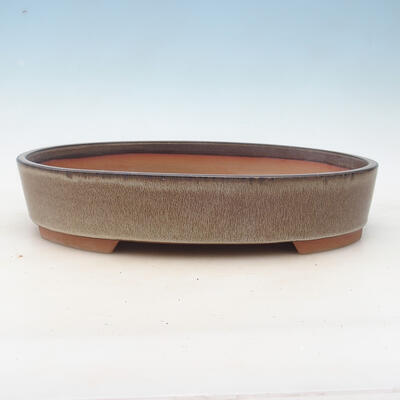 Bonsai bowl 34.5 x 25.5 x 7 cm, brown-gray color - 1
