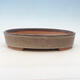 Bonsai bowl 34.5 x 25.5 x 7 cm, brown-gray color - 1/5