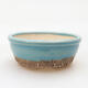 Ceramic bonsai bowl 8.5 x 8.5 x 3.5 cm, color blue - 1/3