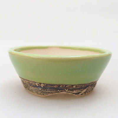Ceramic bonsai bowl 8.5 x 8.5 x 3.5 cm, color green - 1