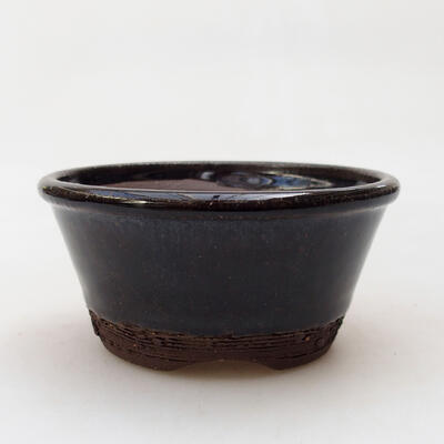 Ceramic bonsai bowl 9.5 x 9.5 x 4.5 cm, metallic color - 1