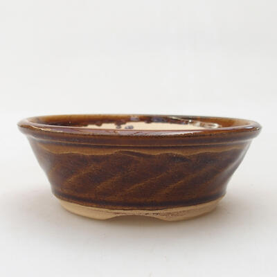 Ceramic bonsai bowl 10 x 10 x 3.5 cm, color brown - 1