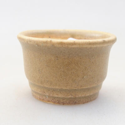 Mini bonsai bowl 3.5 x 3.5 x 2.5 cm, beige color - 1